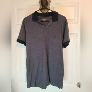 (726) French Connection Men's Classic Polo Shirt, Size: Large Color: Grey